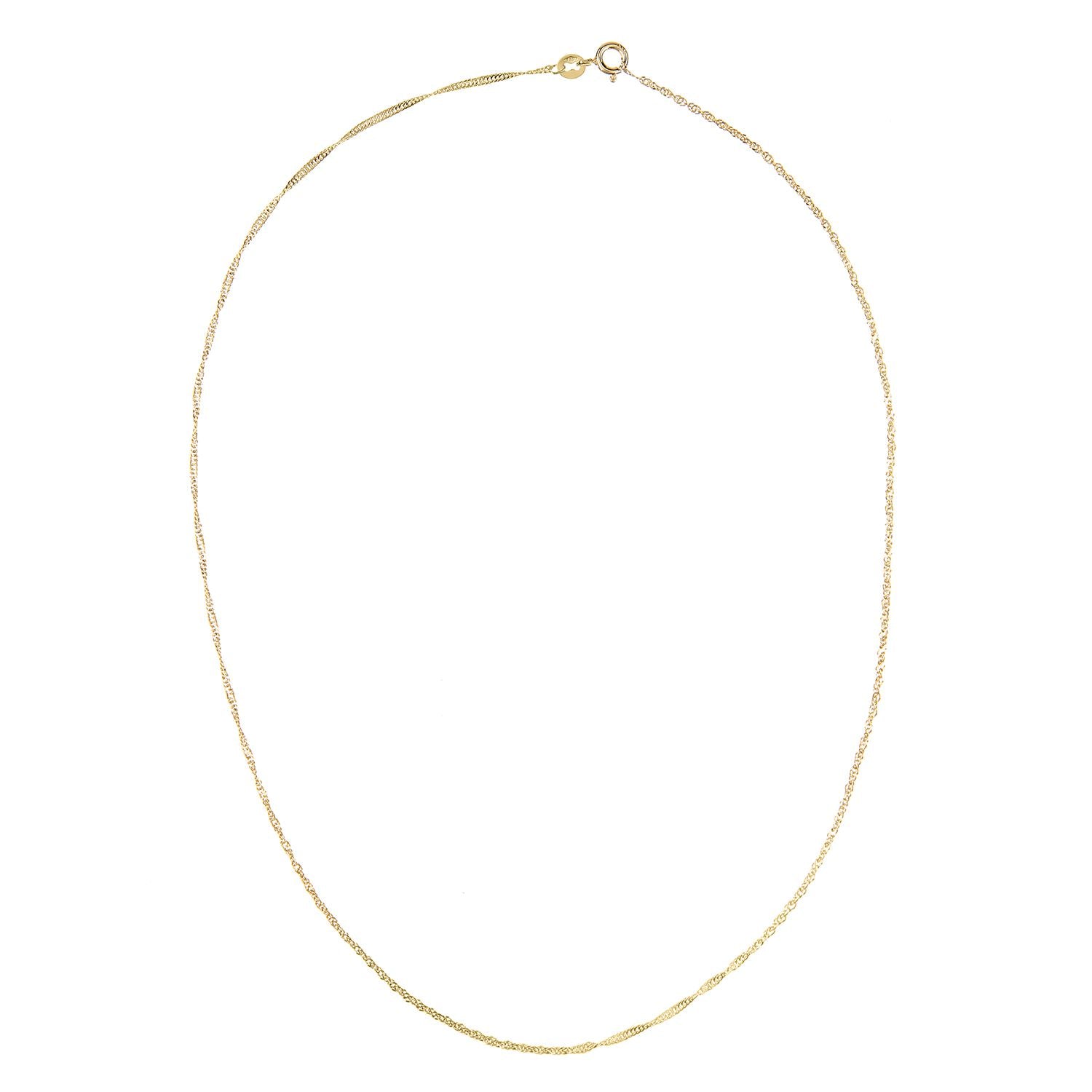 9ct Gold  Sparkling Singapore Pendant Chain Necklace 1.5mm - SINAXLG25Y