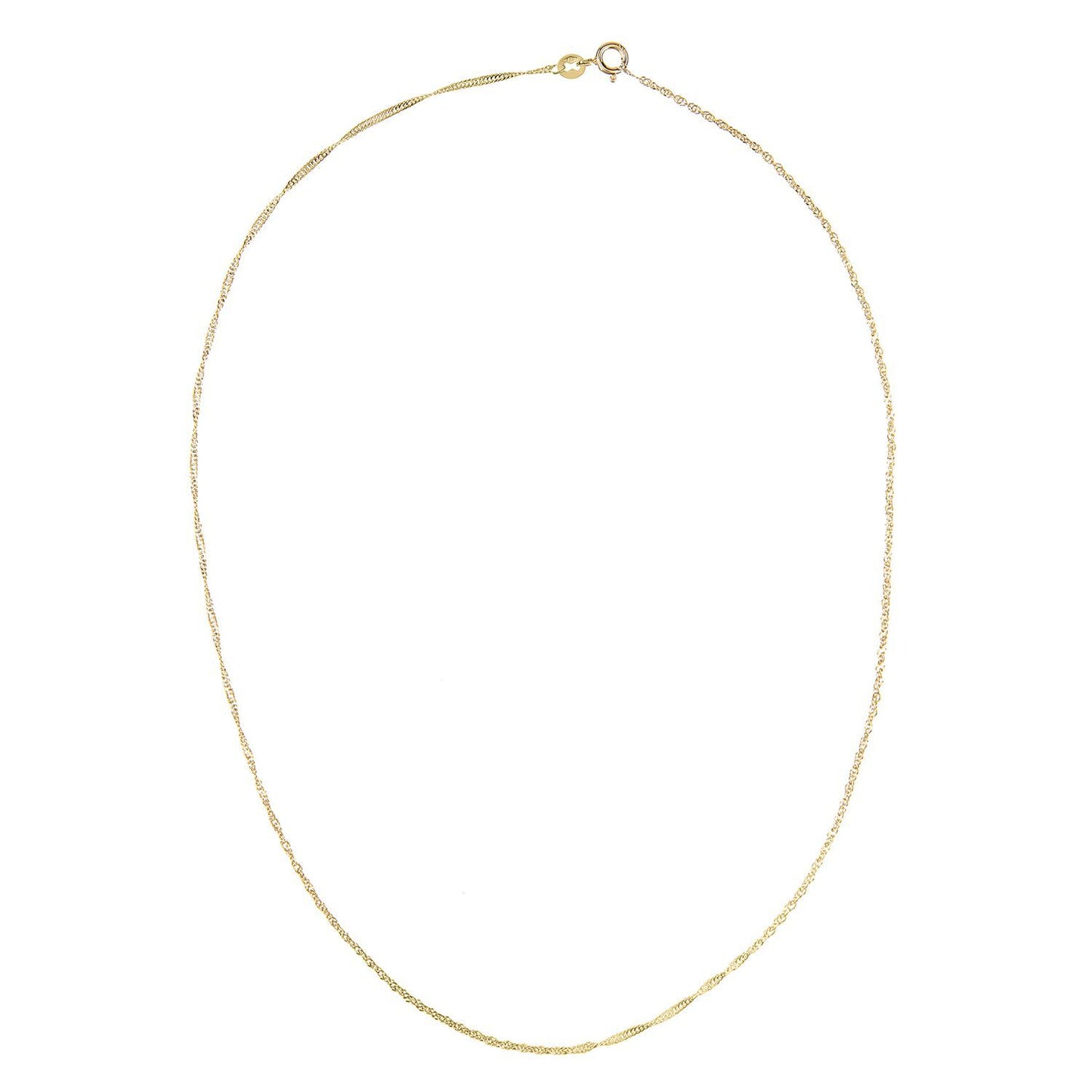 9ct Gold  Sparkling Singapore Pendant Chain Necklace 1.5mm - SINAXLG25Y