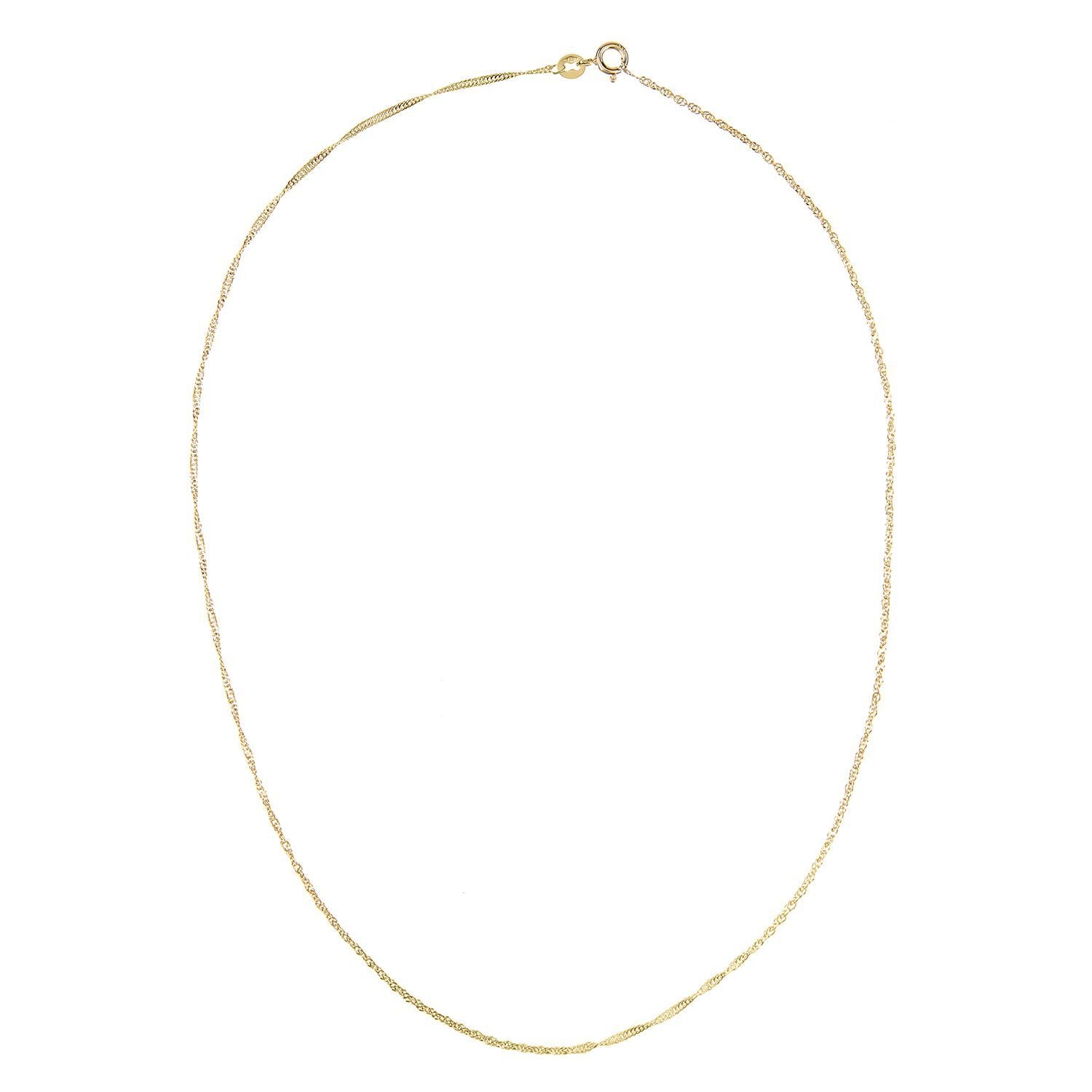 9ct Gold  Sparkling Singapore Pendant Chain Necklace 1.5mm - SINAXLG25Y