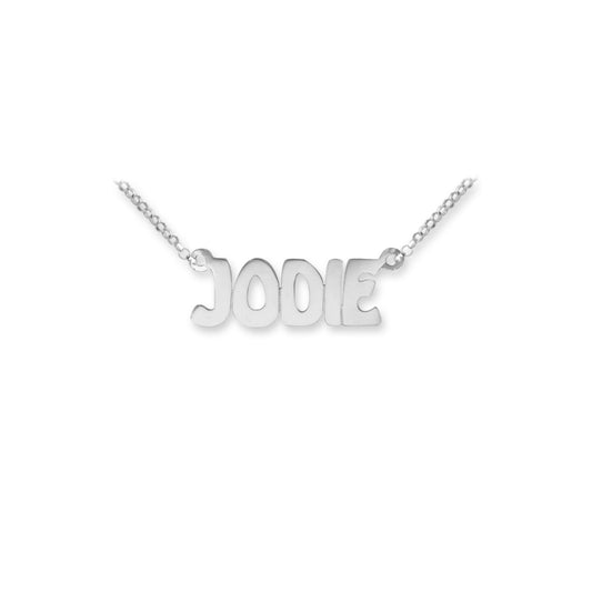 Ladies Solid Sterling Silver  Identity Nameplate Necklace - SNP006