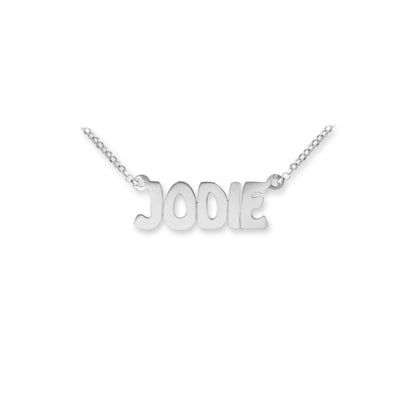 Ladies Solid Sterling Silver  Identity Nameplate Necklace - SNP006
