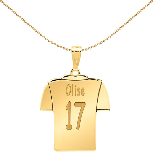 Gold-plated Silver  Identity Personalised Football Shirt Pendant - SNP010-GP