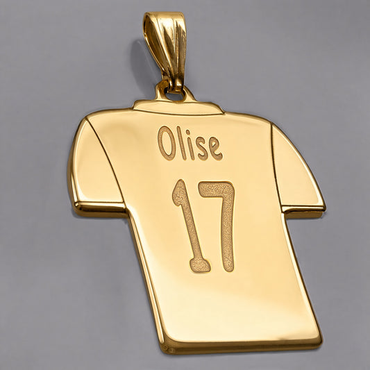 Gold-plated Silver  Identity Personalised Football Shirt Pendant - SNP010-GP