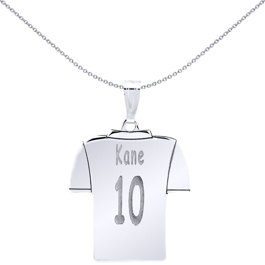 Sterling Silver  Identity Personalised Football Shirt Pendant - SNP010