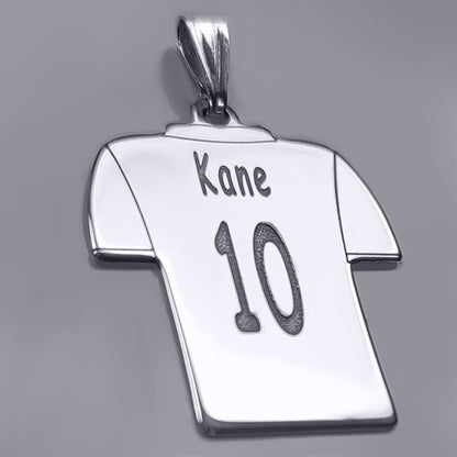 Sterling Silver  Identity Personalised Football Shirt Pendant - SNP010
