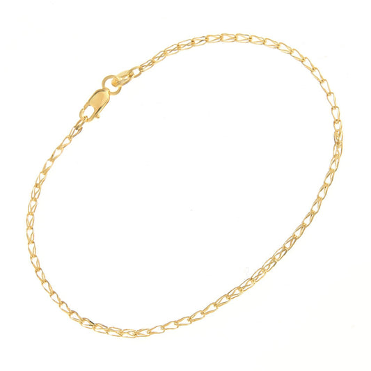 9ct Gold Oval Tulip Belcher Chain Bracelet 7.5 inch - SPDAXL70-7.5