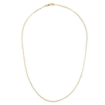 9ct Gold  Oval Tulip Belcher Pendant Chain Necklace 2mm - SPDAXL70