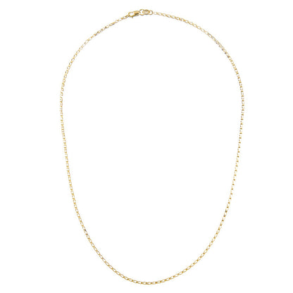 9ct Gold  Oval Tulip Belcher Pendant Chain Necklace 2mm - SPDAXL70