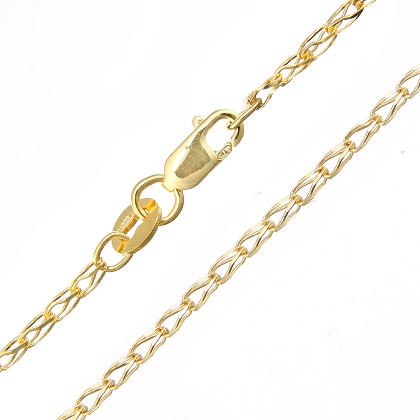 9ct Gold  Oval Tulip Belcher Pendant Chain Necklace 2mm - SPDAXL70