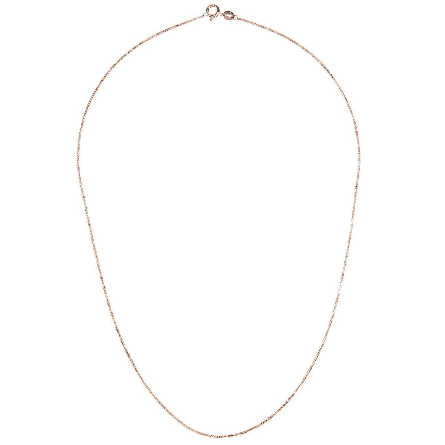 9ct Rose Gold  Smooth Snake-like Spiga Pendant Chain Necklace 1mm - SPMAXLD20R