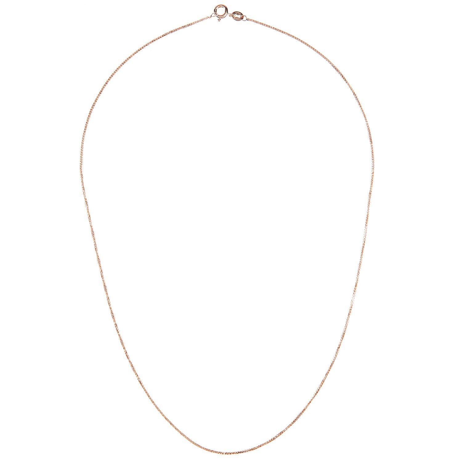9ct Rose Gold  Smooth Snake-like Spiga Pendant Chain Necklace 1mm - SPMAXLD20R