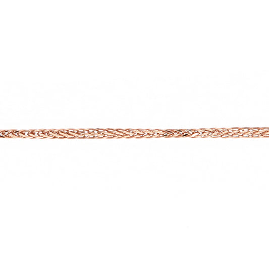 9ct Rose Gold  Smooth Snake-like Spiga Pendant Chain Necklace 1mm - SPMAXLD20R
