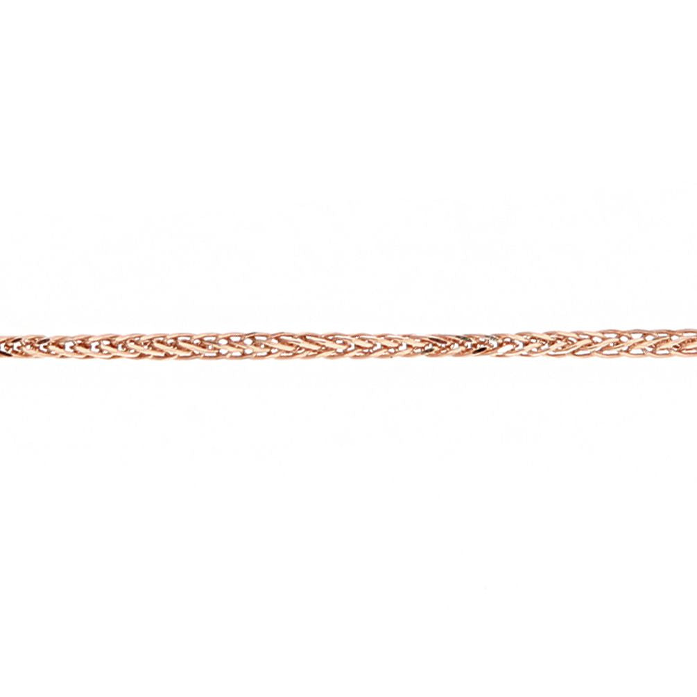 9ct Rose Gold  Smooth Snake-like Spiga Pendant Chain Necklace 1mm - SPMAXLD20R