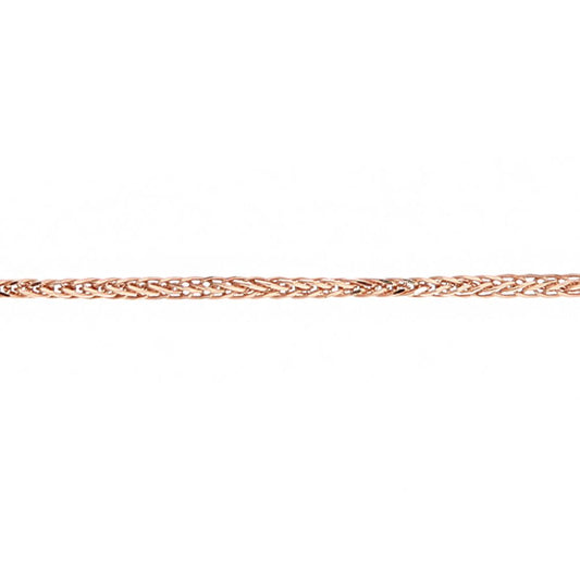 9ct Rose Gold  Smooth Snake-like Spiga Pendant Chain Necklace 1mm - SPMAXLD20R