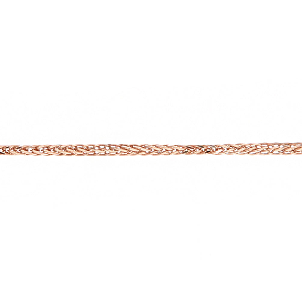 9ct Rose Gold  Smooth Snake-like Spiga Pendant Chain Necklace 1mm - SPMAXLD20R