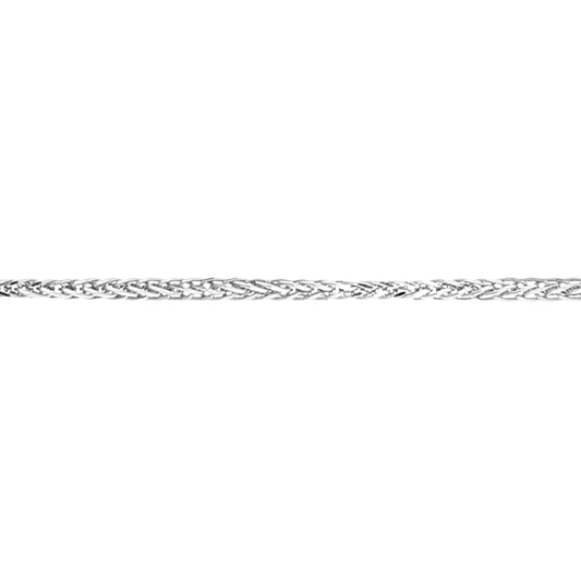 9ct White Gold  Smooth Snake-like Spiga Pendant Chain Necklace 1mm - SPMAXLD20W