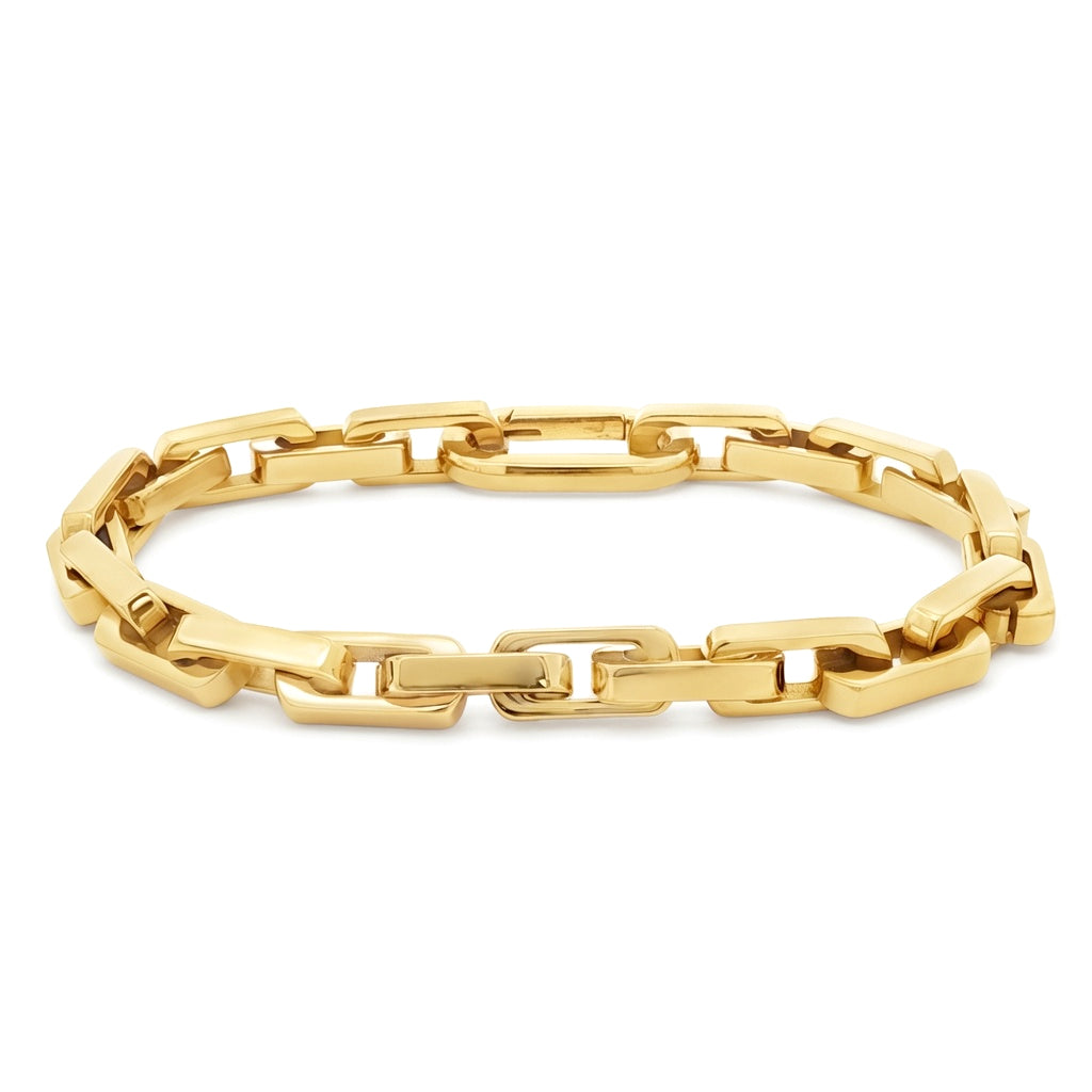 Gold-plated Stainless Steel  Chain Bracelet 8" 20cm - STB0002GP