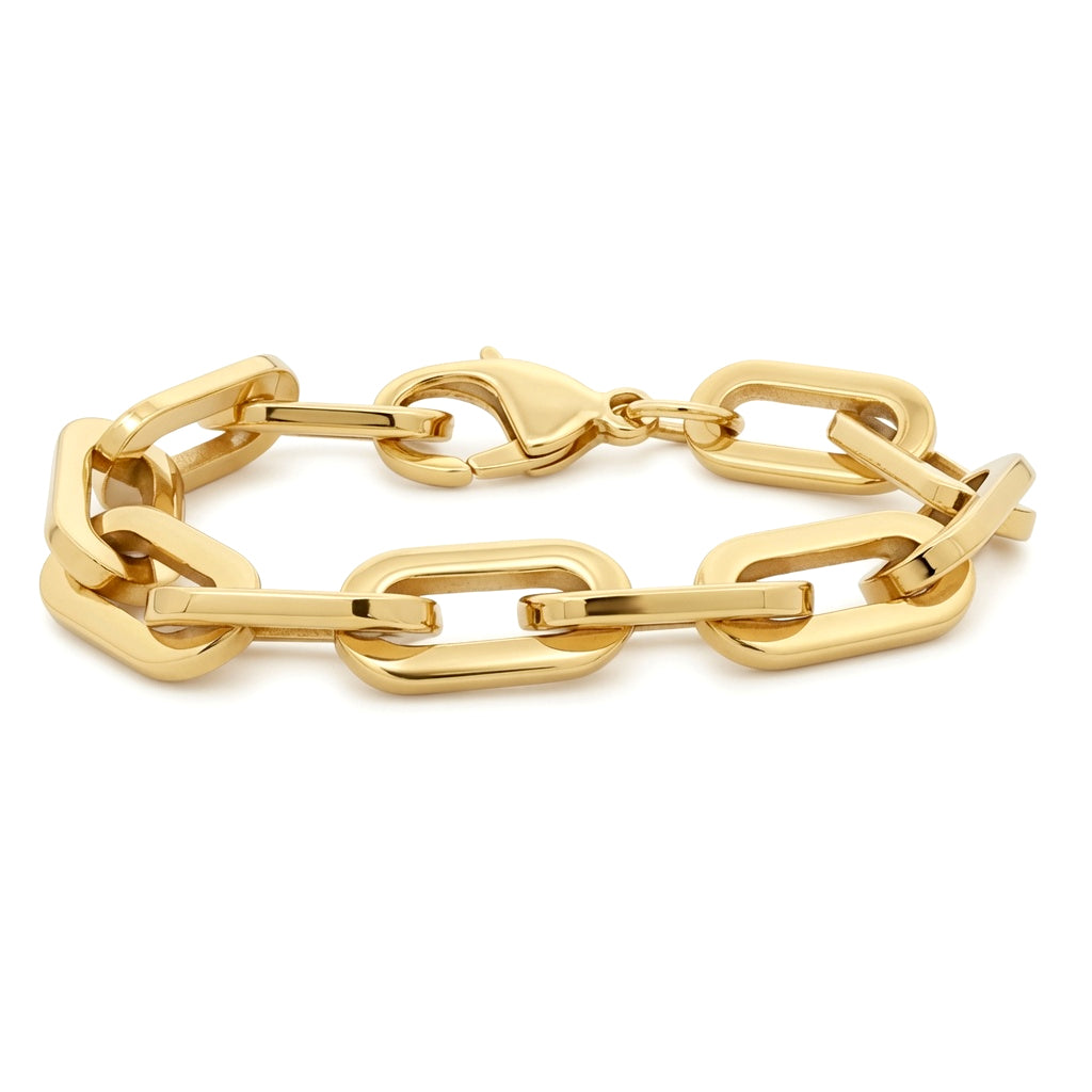 Gold-plated Stainless Steel  Chain Bracelet 8" 20cm - STB0003GP