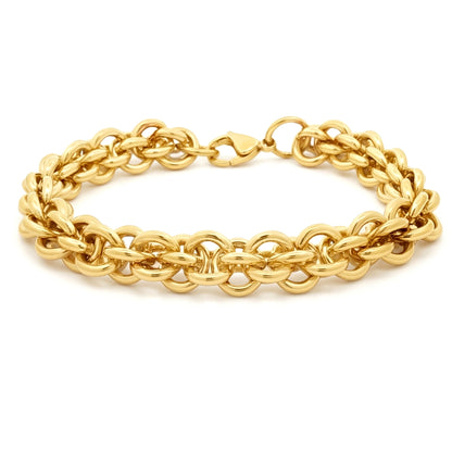 Gold-plated Stainless Steel  Chain Bracelet 8" 20cm - STB0004GP
