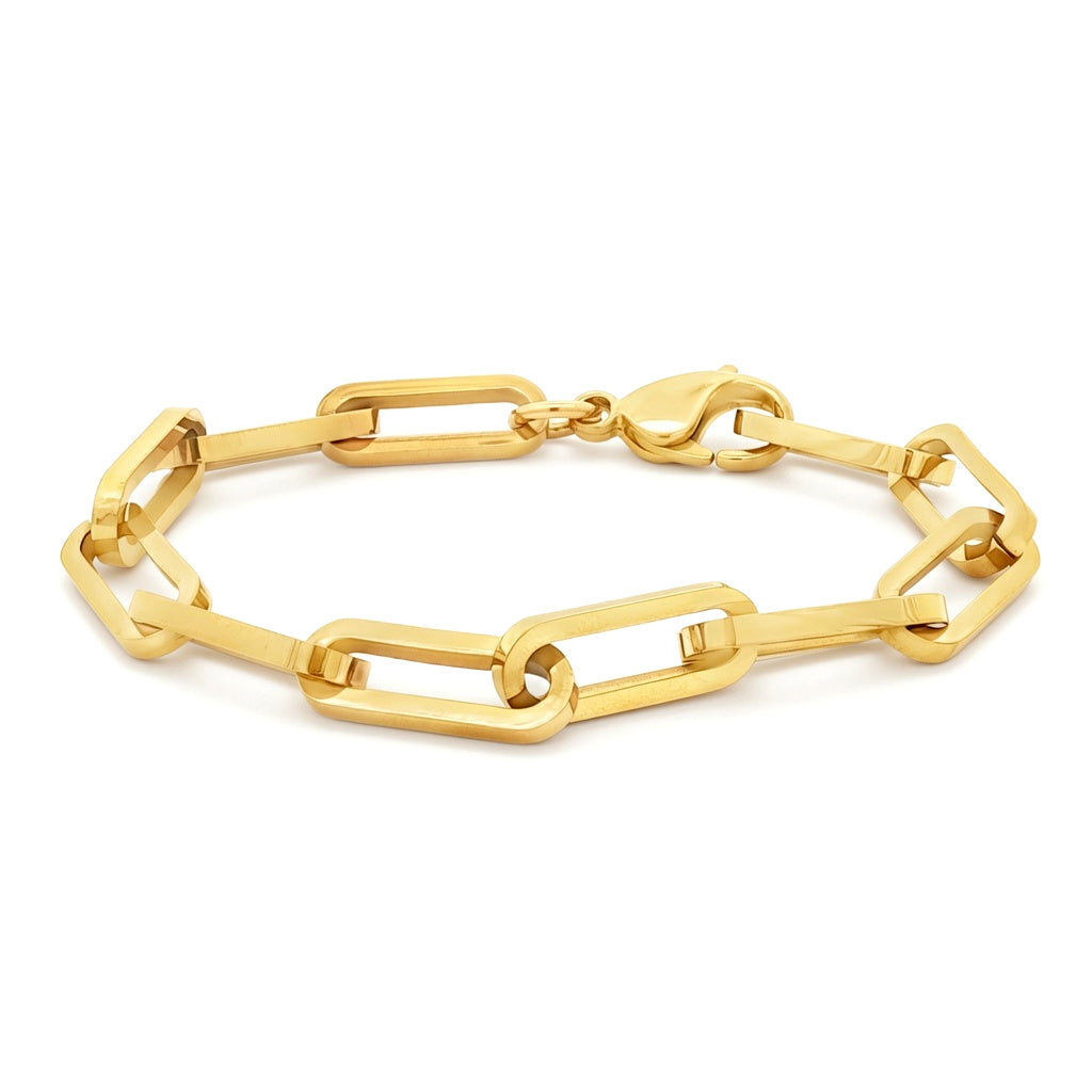 Gold-plated Stainless Steel  Chain Bracelet 8" 20cm - STB0006GP