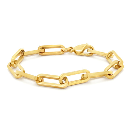 Gold-plated Stainless Steel  Chain Bracelet 8" 20cm - STB0006GP