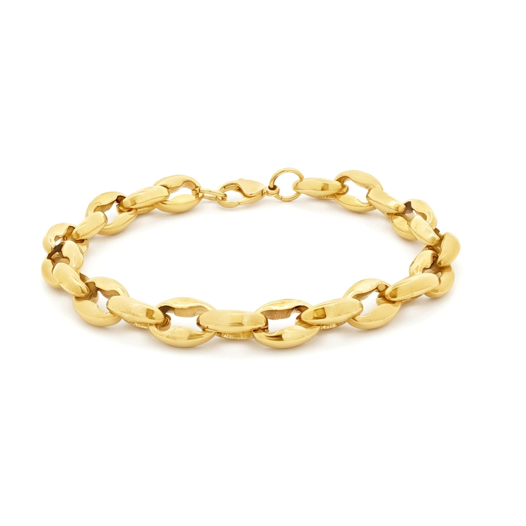 Gold-plated Stainless Steel  Chain Bracelet 8" 20cm - STB0007GP