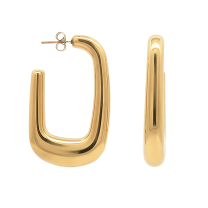 Gold-plated Stainless Steel  Creole Earrings - STE0001GP
