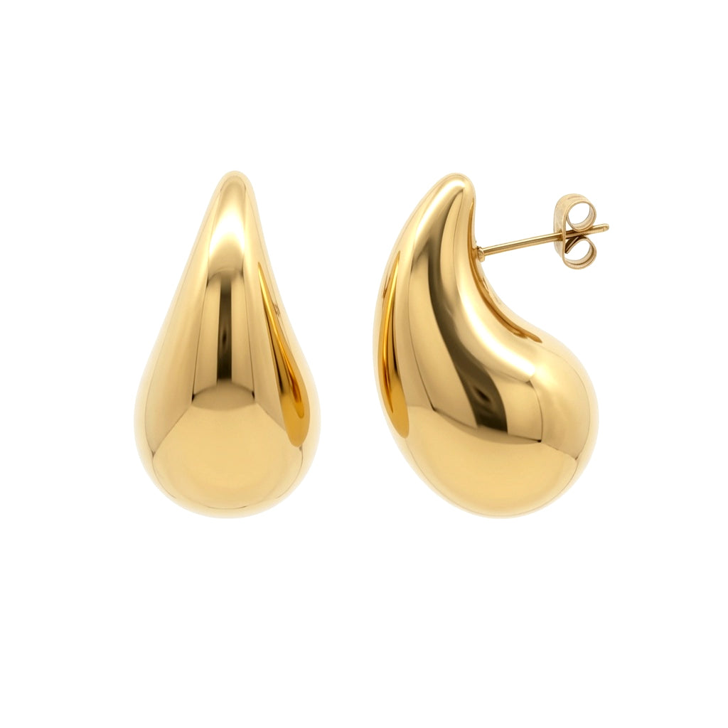 Gold-plated Stainless Steel  Drop Earrings - STE0002GP
