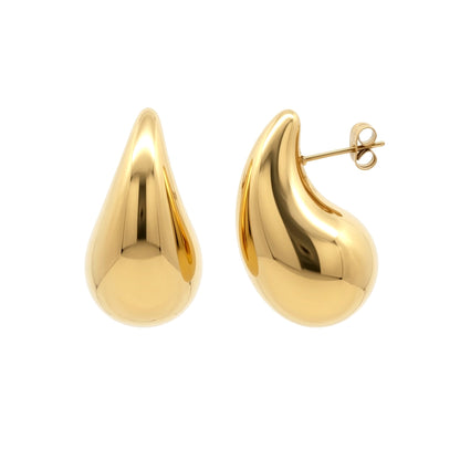 Gold-plated Stainless Steel  Drop Earrings - STE0002GP