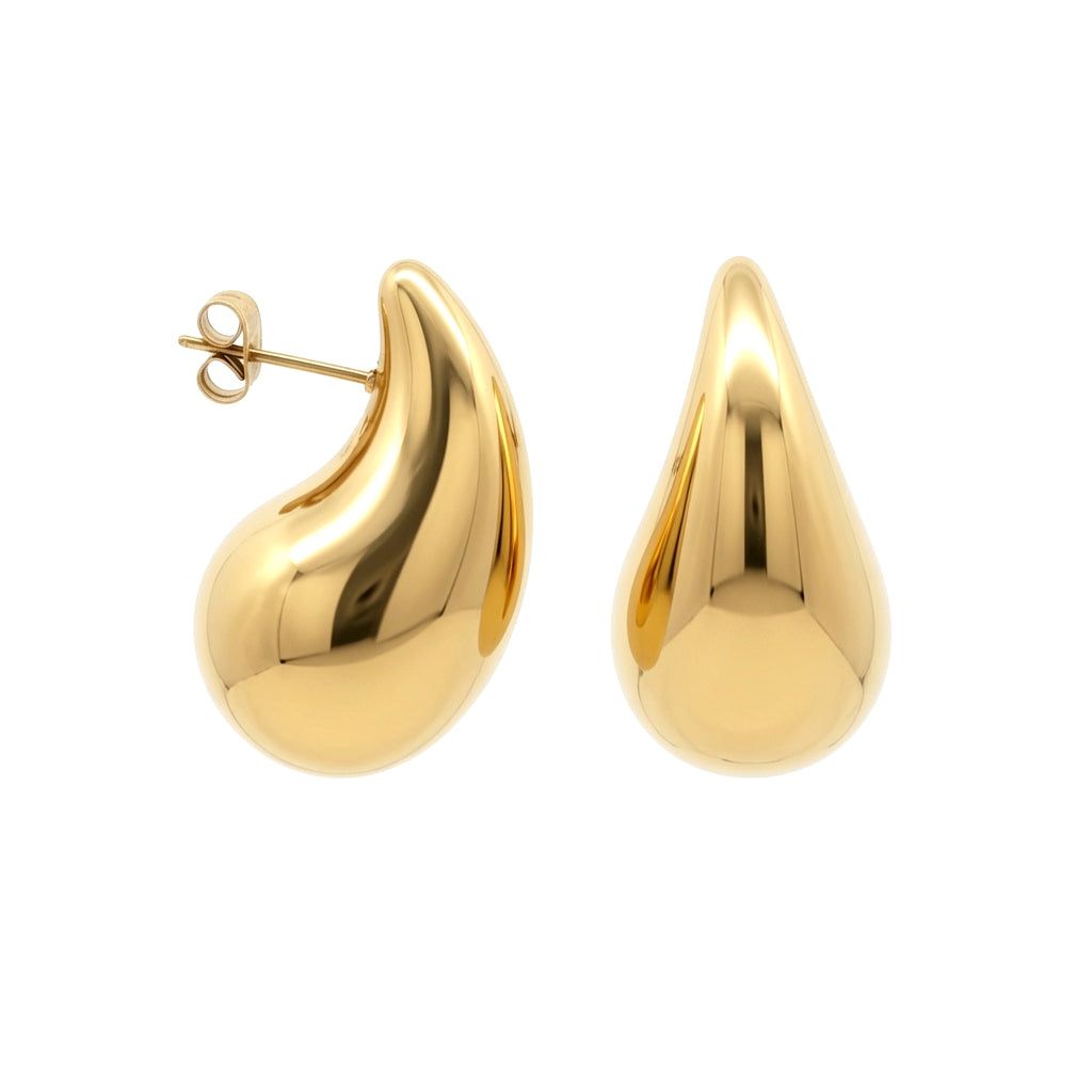 Gold-plated Stainless Steel  Drop Earrings - STE0002GP