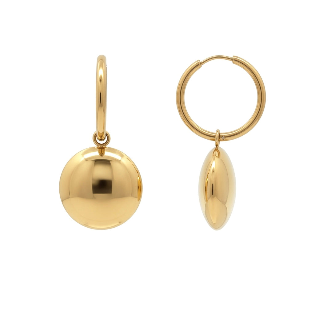 Gold-plated Stainless Steel  Drop Earrings - STE0005GP