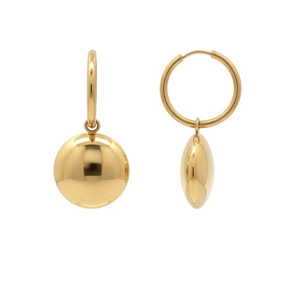 Gold-plated Stainless Steel  Drop Earrings - STE0005GP
