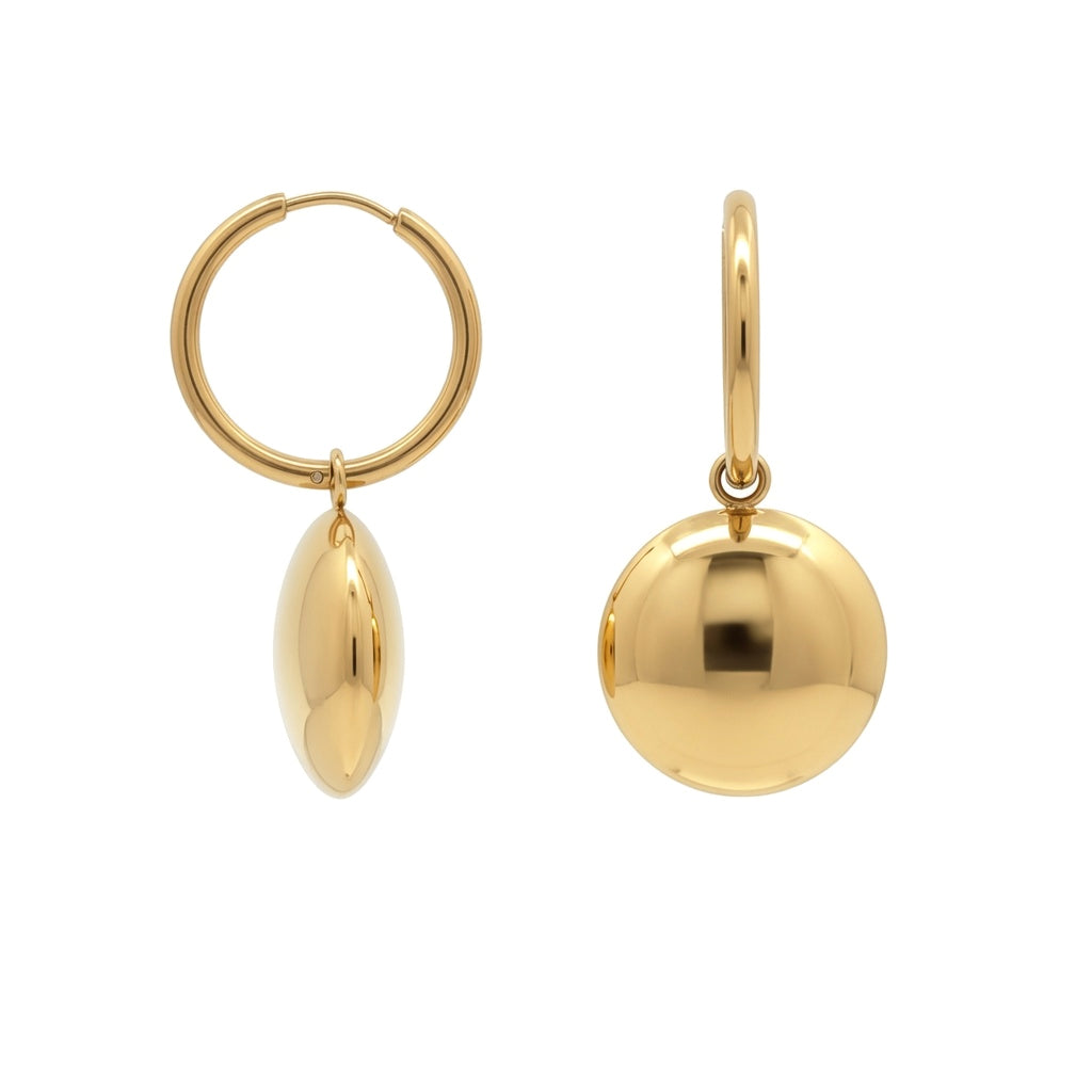 Gold-plated Stainless Steel  Drop Earrings - STE0005GP