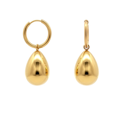 Gold-plated Stainless Steel  Drop Earrings - STE0007GP
