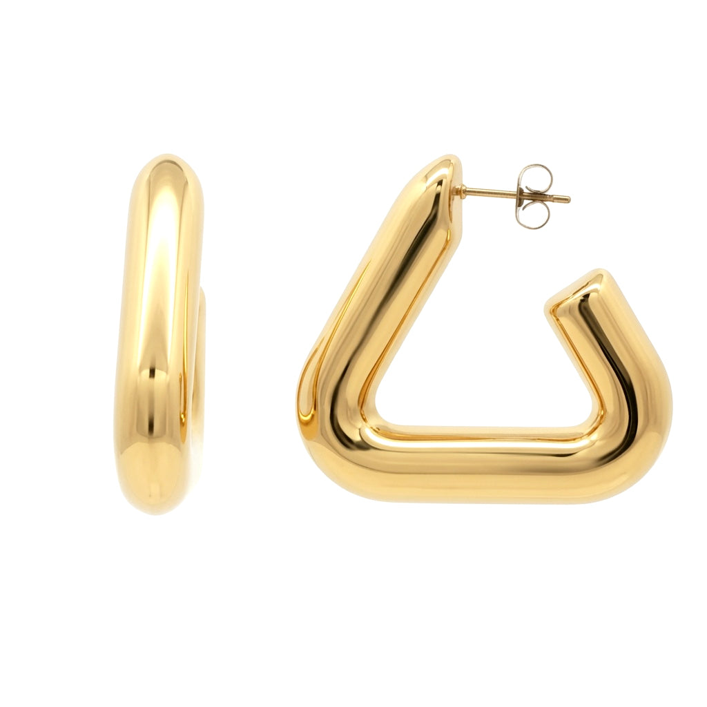 Gold-plated Stainless Steel  Drop Earrings - STE0009GP