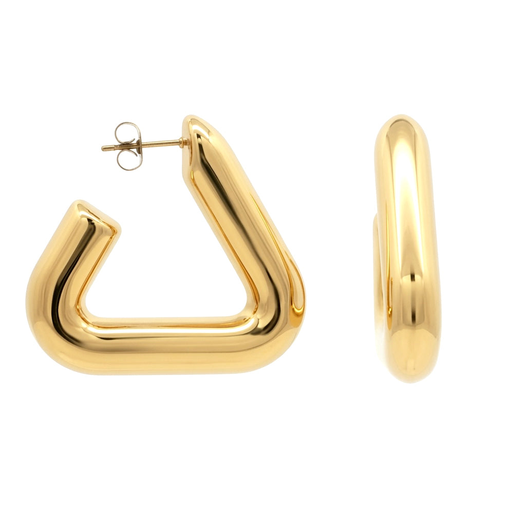 Gold-plated Stainless Steel  Drop Earrings - STE0009GP
