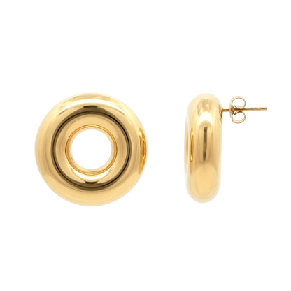 Gold-plated Stainless Steel  Drop Earrings - STE0010GP