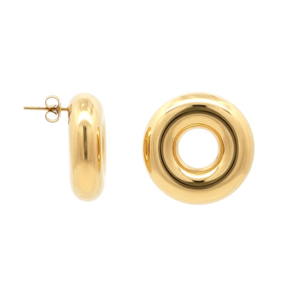 Gold-plated Stainless Steel  Drop Earrings - STE0010GP