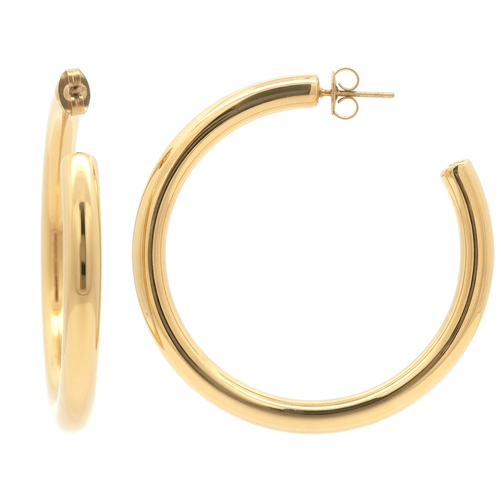 Gold-plated Stainless Steel  Drop Earrings - STE0011GP
