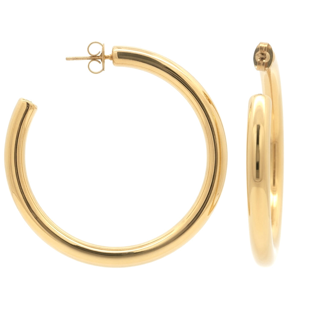 Gold-plated Stainless Steel  Drop Earrings - STE0011GP