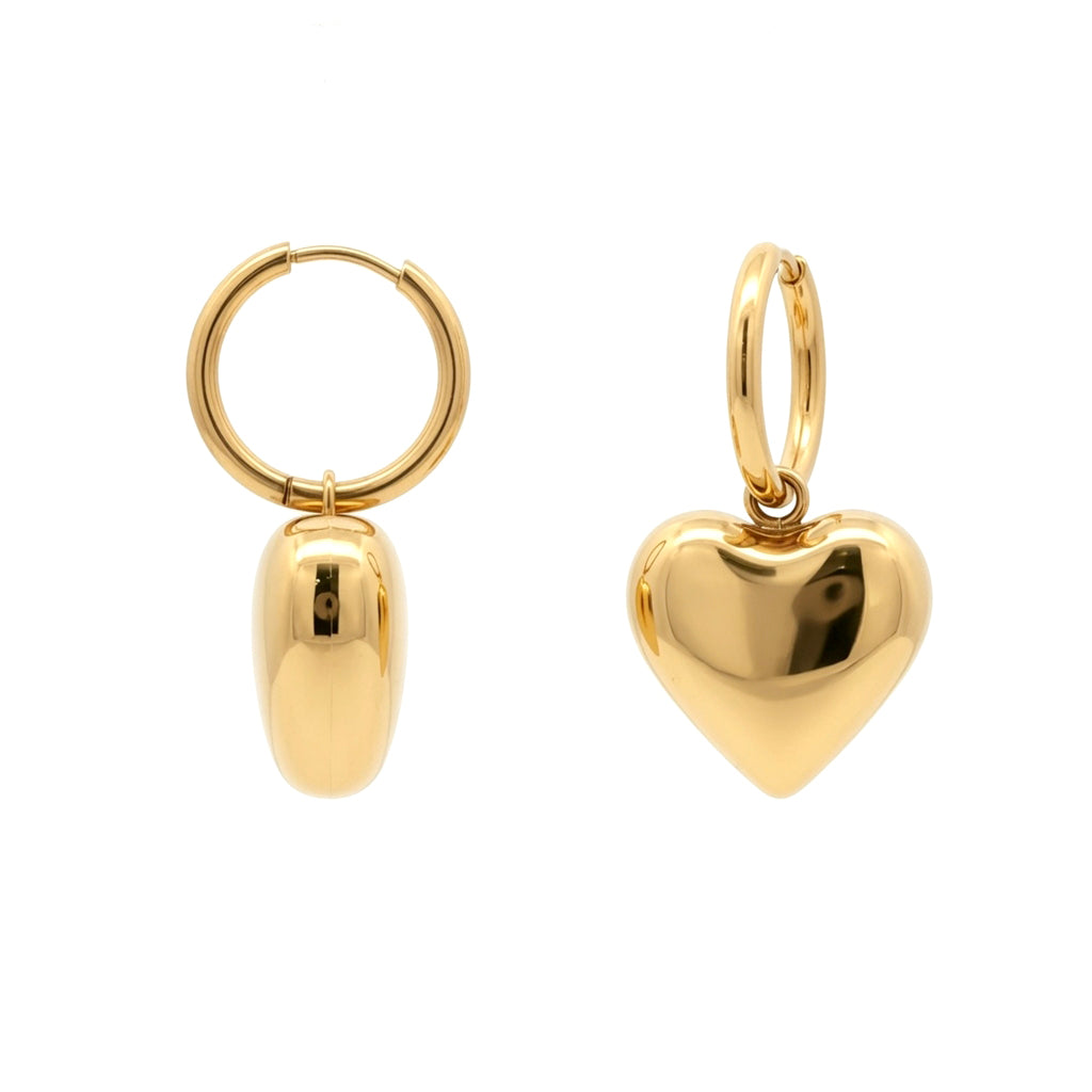 Gold-plated Stainless Steel  Drop Earrings - STE0015GP