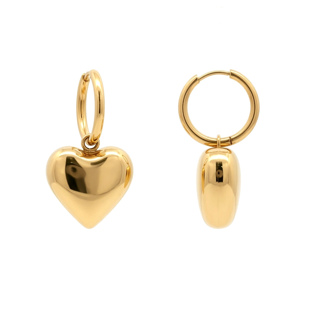 Gold-plated Stainless Steel  Drop Earrings - STE0015GP