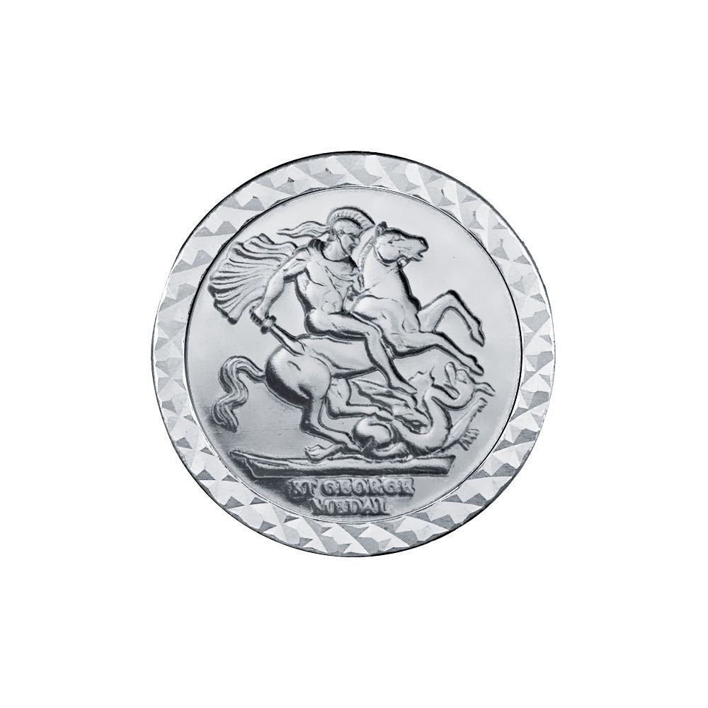 Silver  Dragon Slayer St George Medal Ring (Full Sovereign Size) - ARN114-F