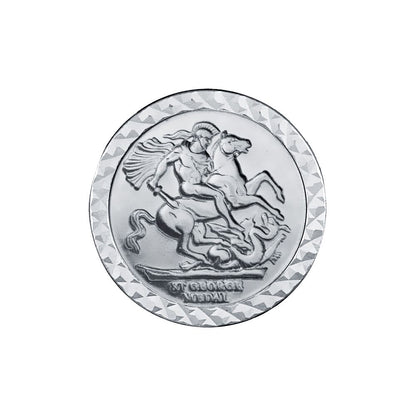 Silver  Dragon Slayer St George Medal Ring (Full Sovereign Size) - ARN114-F