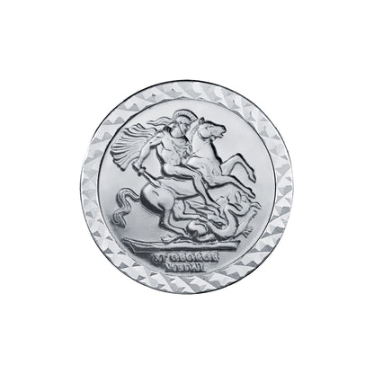 Silver  Ribbed Barked St George Dragon Ring (Full Sovereign Size) - ARN115-F