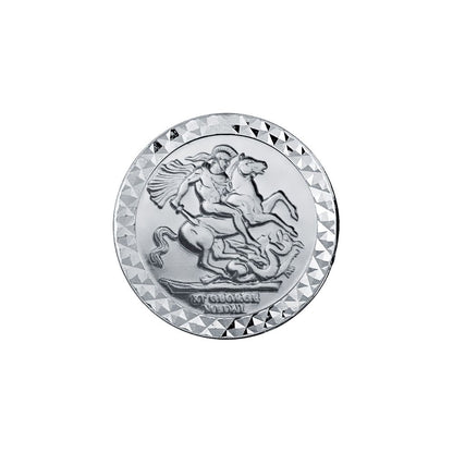 Silver  Dragon Slayer St George Medal Ring (Half Sovereign Size) - ARN114-H