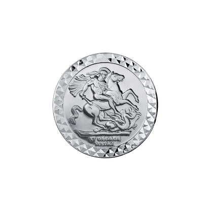 Silver  Dragon Slayer St George Medal Ring (Half Sovereign Size) - ARN114-H