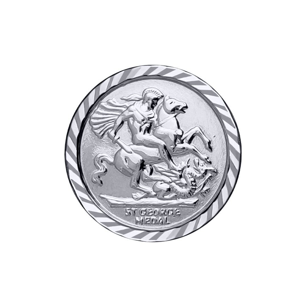 925 Silver  Loop Spiral St George Pendant (Full Sov Size) - ASP002-F