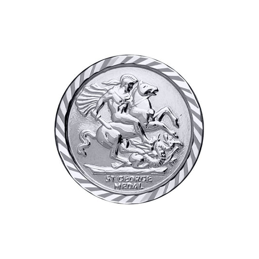 925 Silver  Loop Spiral St George Pendant (Full Sov Size) - ASP002-F