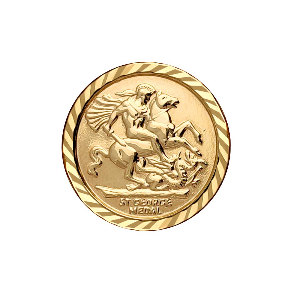 9ct Gold  Rope Edge Basket St George Ring (Full Sov Size) - JRN169-F